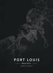 Map of Port Louis, Mauritius