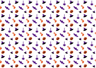 Halloween seamless pattern on white background ep13