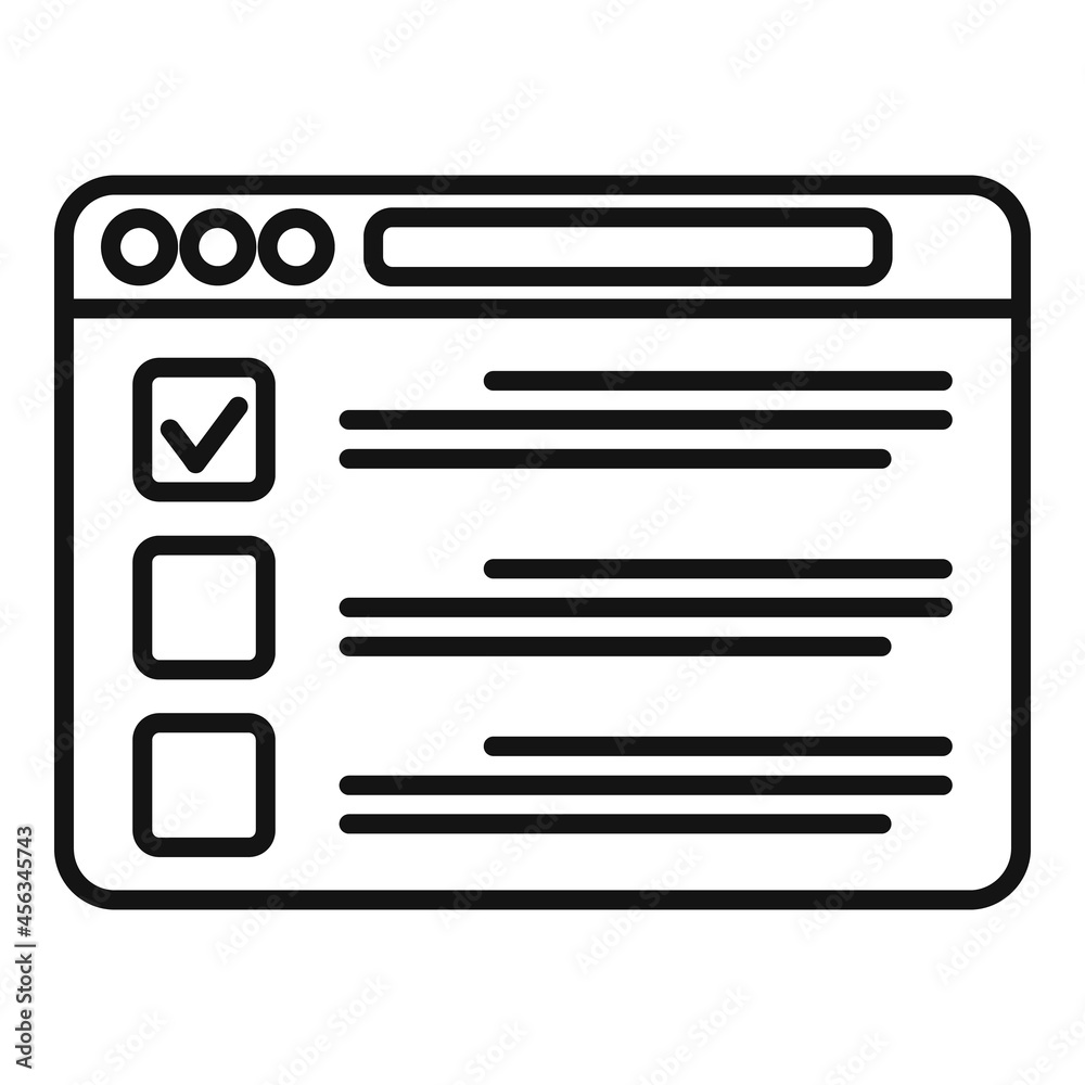 Poster browser icon outline vector. computer window