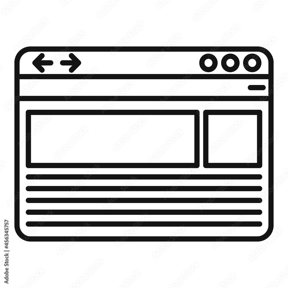 Poster browser window icon outline vector. internet computer