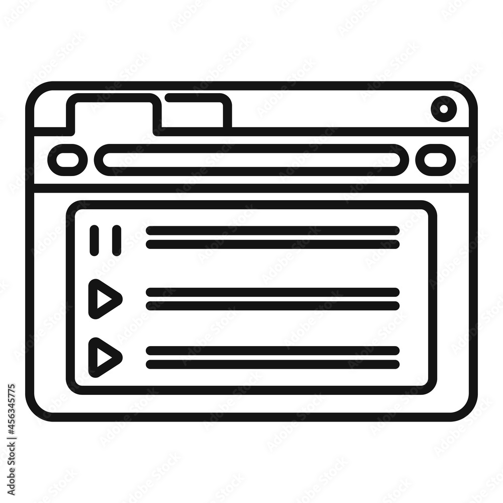Poster computer browser icon outline vector. window interface