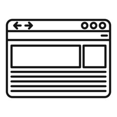Browser window icon outline vector. Internet computer