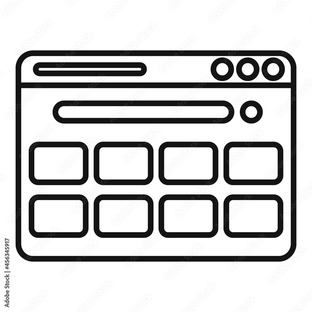 Poster browser screen icon outline vector. internet computer