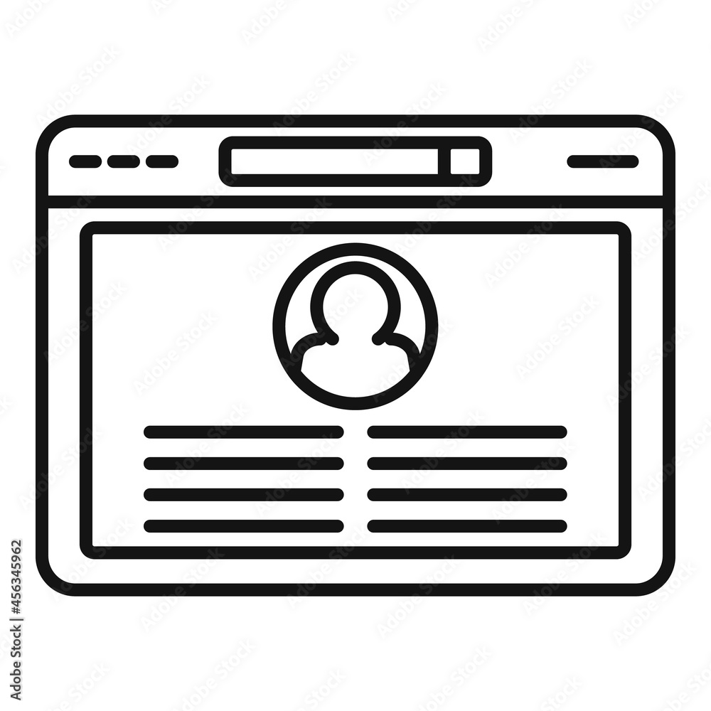Poster browser error icon outline vector. window computer