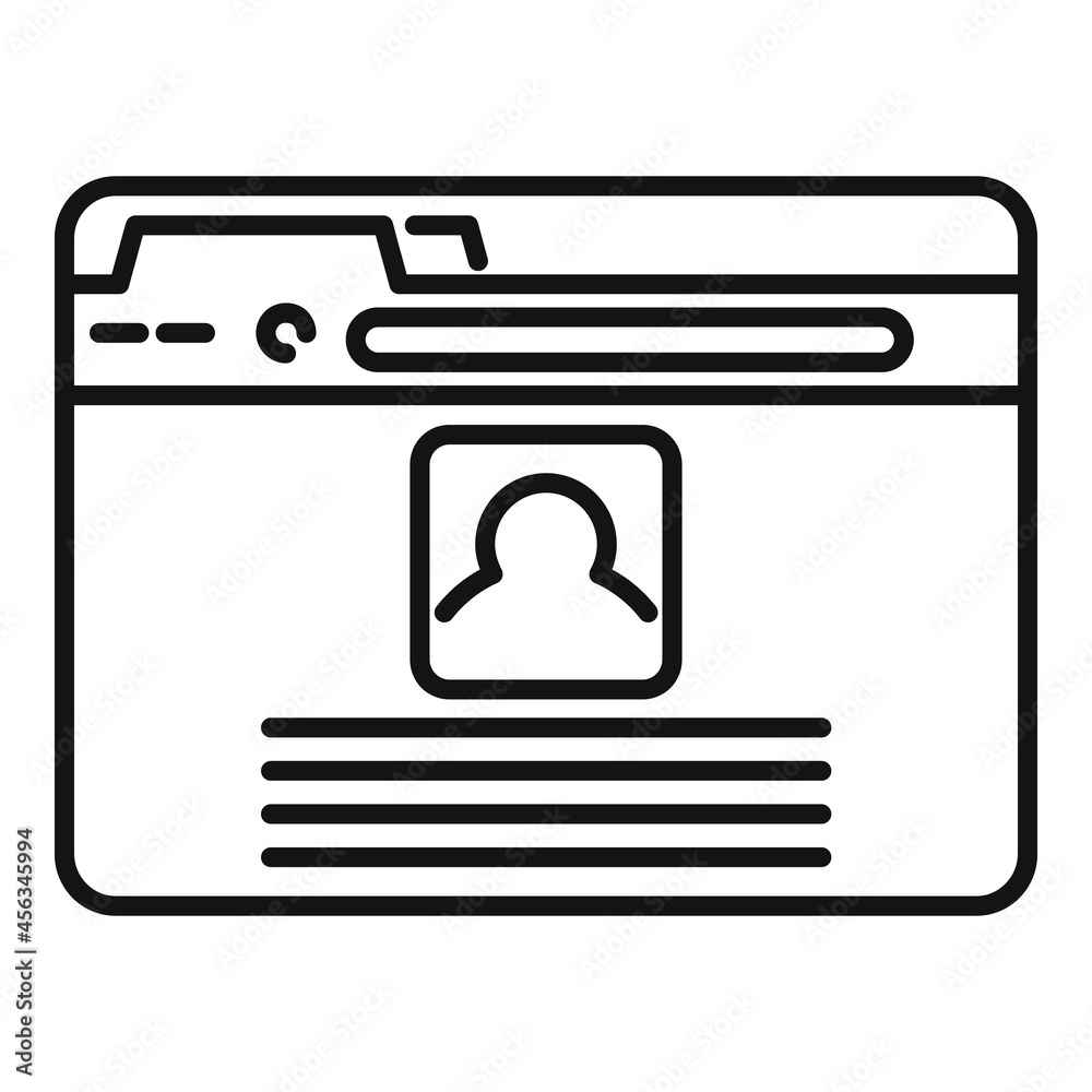 Poster browser page icon outline vector. window computer