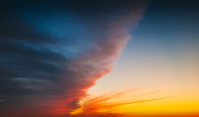 Beautiful colorful cloudy sunset sky