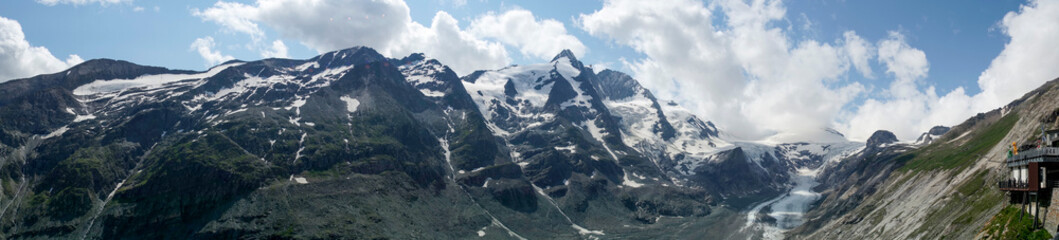 Panorama view of the Grossglockner in Austria. Highest mountain in Austria