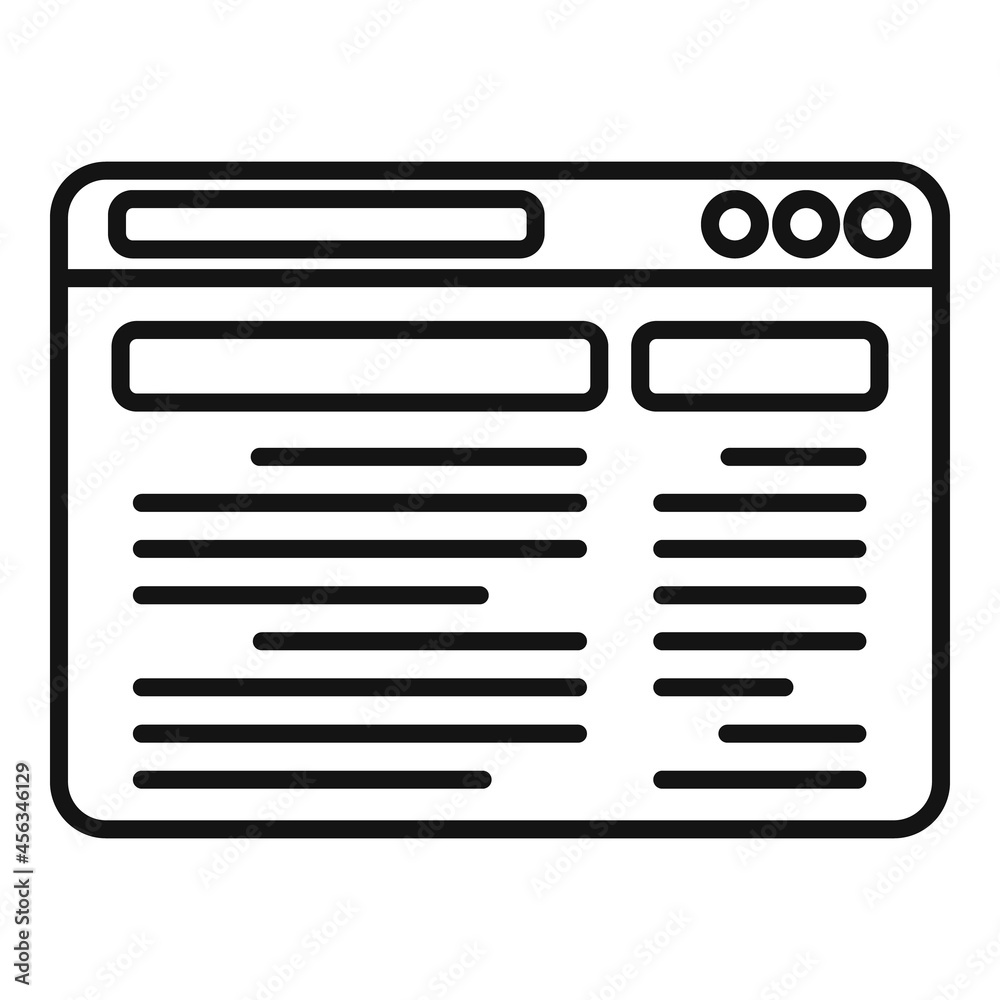 Poster webpage browser icon outline vector. computer window