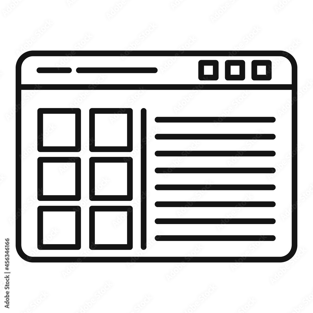 Poster browser address icon outline vector. computer interface