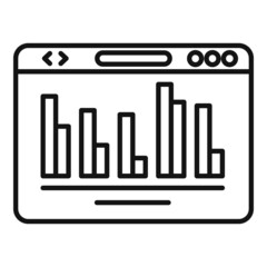 Browser dialog icon outline vector. Web screen