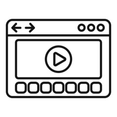 Browser blank icon outline vector. Computer window