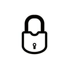 Padlock - lock- unlock icon or logo vector design template