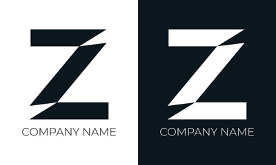 Initial letter z logo vector design template. Creative modern trendy z typography and black colors.