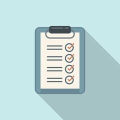 Standard clipboard icon flat vector. Policy quality