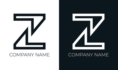 Initial letter z logo vector design template. Creative modern trendy z typography and black colors. - obrazy, fototapety, plakaty