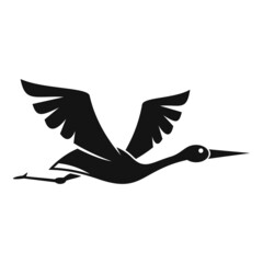 Cute stork icon simple vector. Heron bird