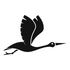 Child stork icon simple vector. Fly bird