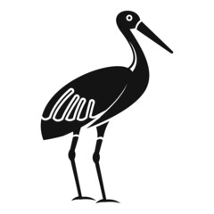 Lake stork icon simple vector. Baby fly bird