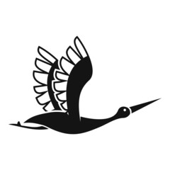 Delivery stork icon simple vector. Baby bird