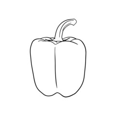 Pepper Capsicum  Line Art Logo Vegetable Vege Vegan Health Healthy Food  