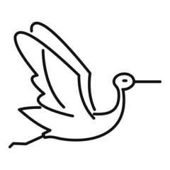Crane stork icon outline vector. Bird fly