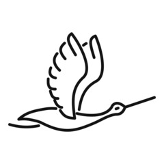 Japanese stork icon outline vector. Fly bird