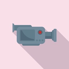Tv camera icon flat vector. Live video