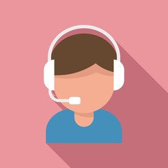 Child streamer icon flat vector. Live stream