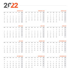Calendar 2022 corporate design planner template, Desk Calendar 2022, printing layout, week start Monday	