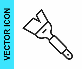 Black line Beekeeping brush icon isolated on white background. Tool of the beekeeper. Vector