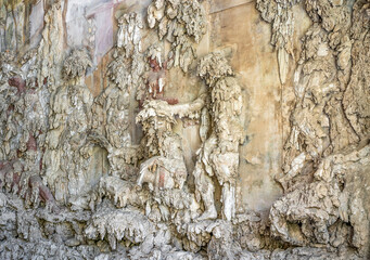 Sculptures in the Buontalenti Grotto in Boboli Gardens, built in the 16th century in Mannerist style, in Boboli Gardens, beside Pitti Palace, Florence, Tuscany, Italy