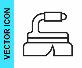 Black line Brush for cleaning icon isolated on white background. Cleaning service concept. Vector