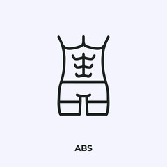 abs icon vector. Linear style sign for mobile concept and web design. abs symbol illustration. Pixel vector graphics - Vector.
