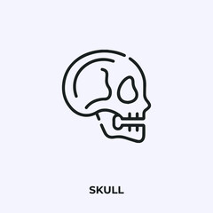 skull icon vector. Linear style sign for mobile concept and web design. skull symbol illustration. Pixel vector graphics - Vector.
