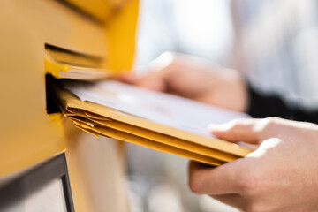Letter In Envelope Or Document In Mailbox - obrazy, fototapety, plakaty