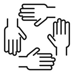 Trust teamwork icon outline vector. Partnership business