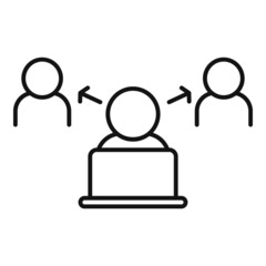 Trust choice icon outline vector. Deal hand