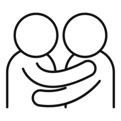 Trust icon outline vector. Hand deal