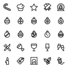 Outline icons for christmas.