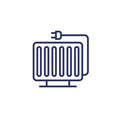 heater line icon, radiator with electic plug