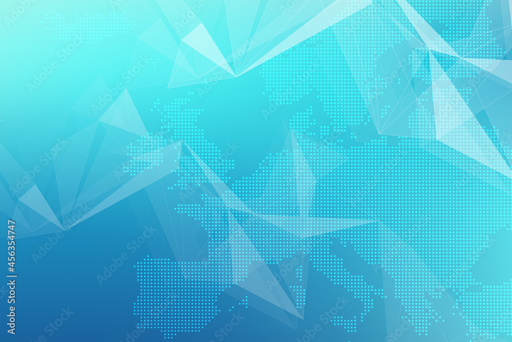 Leinwandbilder Geometric graphic background communication with dotted Europe Map. Big data complex with compounds. Perspective minimal array. Digital data visualization. Scientific cybernetic illustration.