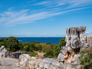 Rocks overlooking the Croatian Adriatic in Vrsar