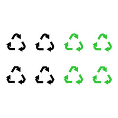 Recycled cycle arrows vector icon set