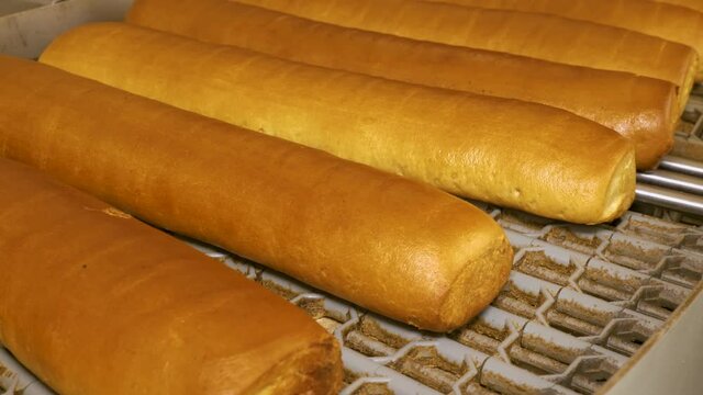Production of vanilla bread crumbs from wheat flour at a bread factory.