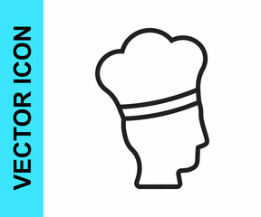Black line Italian cook icon isolated on white background. Vector
