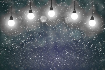 Obraz na płótnie Canvas fantastic glossy glitter lights defocused light bulbs bokeh abstract background with sparks fly, celebratory mockup texture with blank space for your content