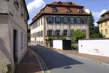Fototapeta na wymiar Historische Altstadt in der UNESCO-Weltkulturerbestadt Bamberg, Oberfranken, Franken, Bayern, Deutschland