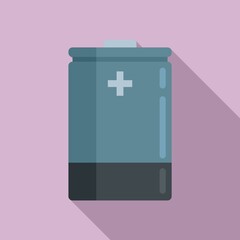 Lithium battery icon flat vector. Full energy
