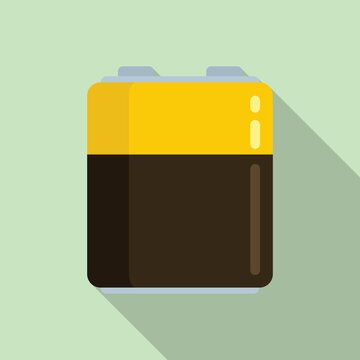 Empty battery icon flat vector. Charge battery
