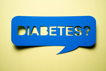Diabetes Diagnosis Awareness Speech Bubble Sign